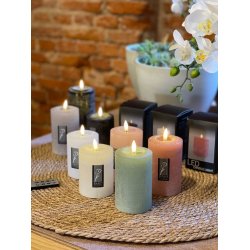 LED rustik bloklys <br><br>  7,6 / h12 cm <br><br> kaffe / lysebrun <br><br> m. timer <br><br>