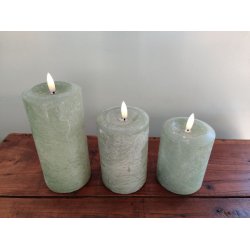 LED rustik bloklys <br><br> stvet grn<br><br> St m. 3 str. <br><br> m/ timer <br><br>