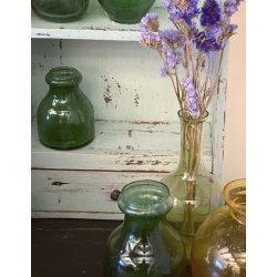 Vase <br><br> mundblst genbrugsglas <br><br> grn <br><br> h 10 cm <br><br>