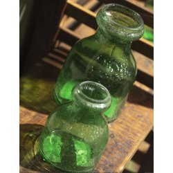 Vase <br><br> mundblst genbrugsglas <br><br> grn <br><br> h 10 cm <br><br>