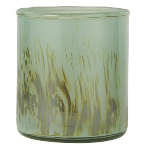 Lygte til fyrfadslys <br><br> Grnt/brunt mnster <br><br> Lille <br><br> 