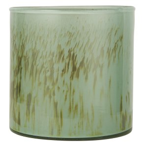 Lygte til fyrfadslys <br><br> Grnt/brunt mnster <br><br> Stor <br><br> 