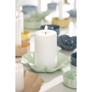 Lysestage til bloklys / fyrfadslys <br><br> green tea <br><br> 