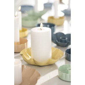 Lysestage til bloklys / fyrfadslys <br><br> wheat straw <br><br> 