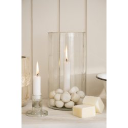 Stage glas til bedelys <br><br> m/ fast indsats <br><br> H: 25 �: 13 cm <br><br>