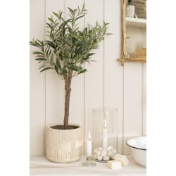 Stage glas til bedelys <br><br> m/ fast indsats <br><br> H: 25 �: 13 cm <br><br>