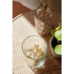 Stage glas til bedelys <br><br> m/ fast indsats <br><br> H: 15 �: 12 cm <br><br>