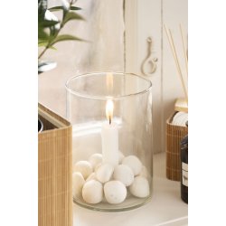 Stage glas til bedelys <br><br> m/ fast indsats <br><br> H: 15 �: 12 cm <br><br>