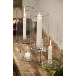 Stage glas til bedelys <br><br> m/ fast indsats <br><br> H: 15 �: 12 cm <br><br>
