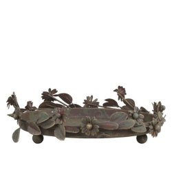 Lysfad m. blade <br><br> stor <br><br> antique messing