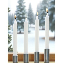 Lysestager med magnet <br><br> galvaniseret look <br><br> S�t m. 4 str. <br><br> 