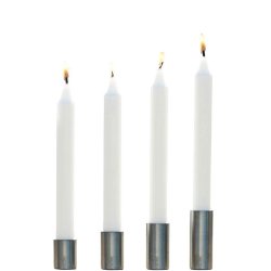 Lysestager med magnet <br><br> galvaniseret look <br><br> S�t m. 4 str. <br><br> 