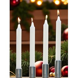 Lysestager med magnet <br><br> galvaniseret look <br><br> S�t m. 4 str. <br><br> 