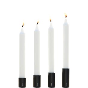 Lysestager med magnet <br><br> sort <br><br> S�t m. 4 str. <br><br> 