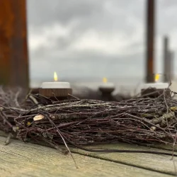 Lysholder til adventsring <br><br> egetr <br><br> Vlg farve <br><br> 