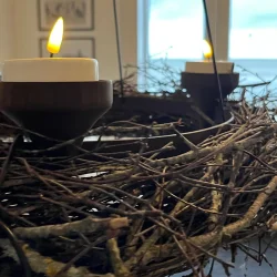 Lysholder til adventsring <br><br> egetr <br><br> Vlg farve <br><br> 