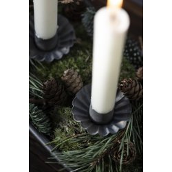 Lysspyd m. manchet <br><br> til bedelys <br><br> gr/zink <br><br>