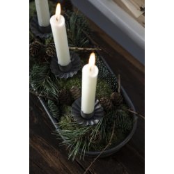 Lysspyd m. manchet <br><br> til bedelys <br><br> gr/zink <br><br>