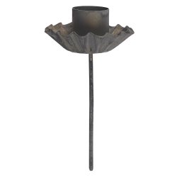 Lysspyd m. manchet <br><br> til bedelys <br><br> gr/zink <br><br>