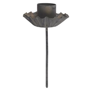 Lysspyd m. manchet <br><br> til bedelys <br><br> gr/zink <br><br>