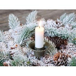 Lysspyd m. manchet <br><br> til bedelys <br><br> vlg mellem 3 farver