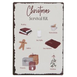 Metalskilt <br><br> Christmas Survival Kit <br><br> 