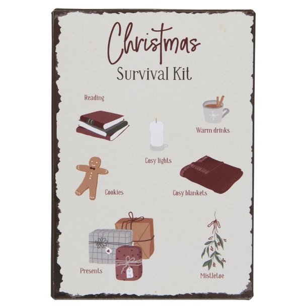 Metalskilt <br><br> Christmas Survival Kit <br><br> 