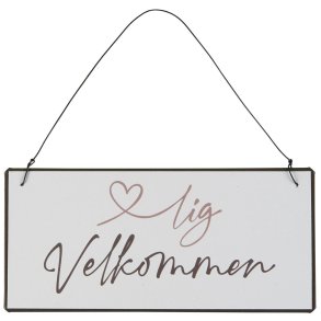 Metalskilt <br><br> Hjertelig velkommen <br><br>