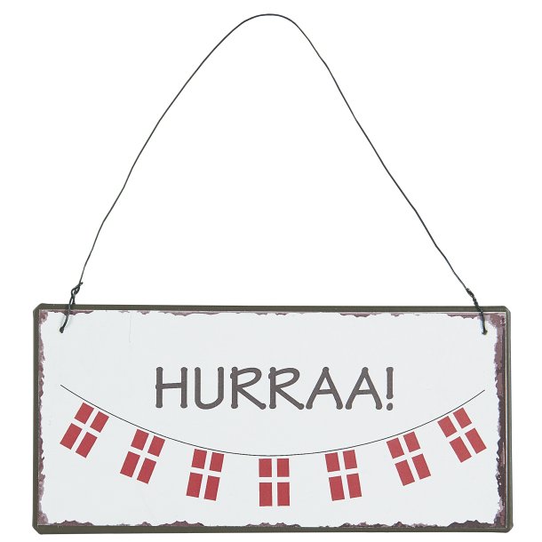 Metalskilt <br><br> Hurraa <br><br> 