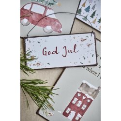 Metalskilt <br><br> God jul <br><br> 