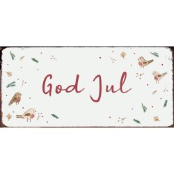 Metalskilt <br><br> God jul <br><br> 