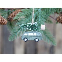 Bil m. juletr <br><br> verte/glimmer