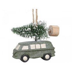 Bil m. juletr <br><br> verte/glimmer