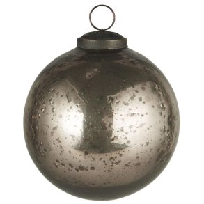 Julekugle <br><br>  9,5 cm <br><br> fattigmandsslv <br><br> soil <br><br>  