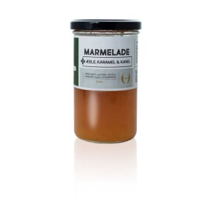 Julemarmelade <br><br> 212 ml <br><br> ble med karamel og kanel <br><br> Hndlavet <br><br> 