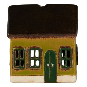 Mini Nyhavnhus <br><br> t/ fyrfadslys <br><br> Grn <br><br>