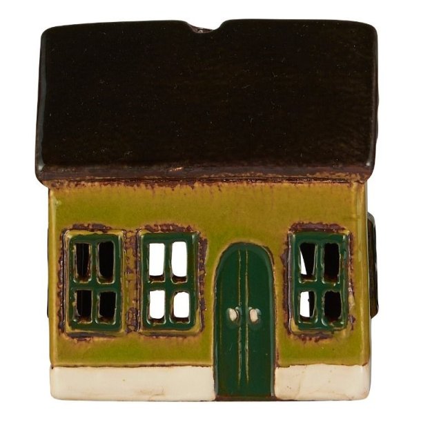 Mini Nyhavnhus <br><br> t/ fyrfadslys <br><br> Grn <br><br>