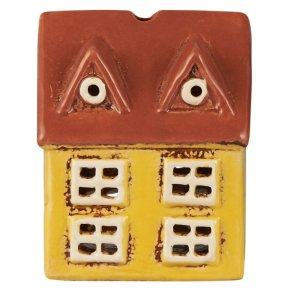 Mini Nyhavnhus <br><br> t/ fyrfadslys <br><br> Gul <br><br>