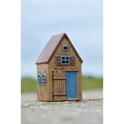 Visby lade t/ fyrfadslys <br><br> Brun med bl� laded�r <br><br>