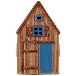 Visby lade t/ fyrfadslys <br><br> Brun med bl� laded�r <br><br>