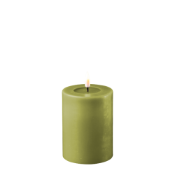 LED Bloklys - 7,5 / h10 <br><br> oliven <br><br> m. timer