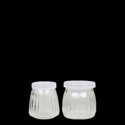 Opbevaringsglas m. lg <br><br> St af 2 str. <br><br> RESTSALG <br><br>