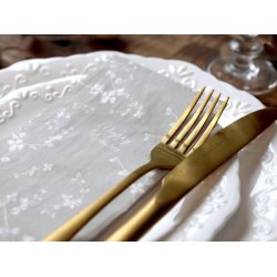 Pskeservietter- aflange <br><br> 16 stk./pk <br><br> fransk gr m. blomster