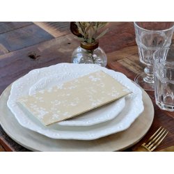 Pskeservietter- aflange <br><br> 16 stk./pk <br><br> honning/gul m. blomster