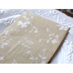 Pskeservietter- aflange <br><br> 16 stk./pk <br><br> honning/gul m. blomster