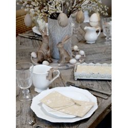 Pskeservietter- aflange <br><br> 16 stk./pk <br><br> honning/gul m. blomster