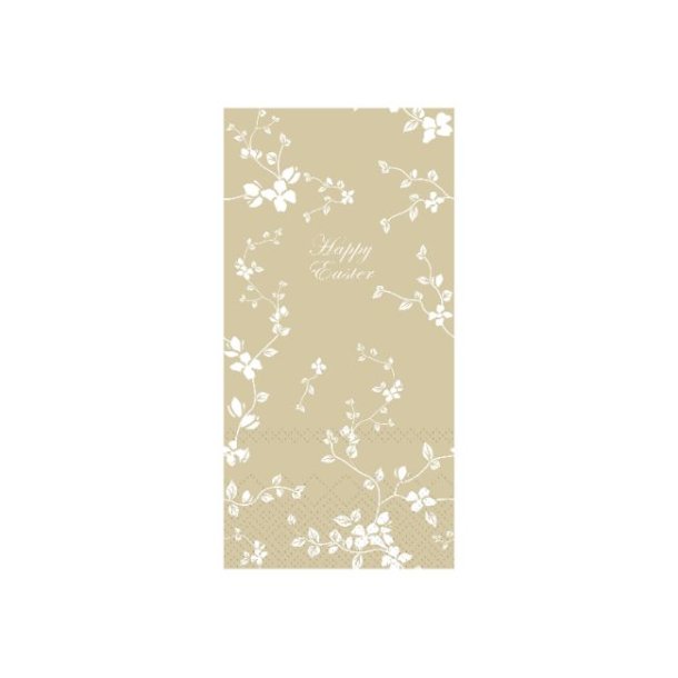 Pskeservietter- aflange <br><br> 16 stk./pk <br><br> honning/gul m. blomster
