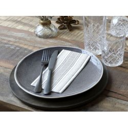 Papirservietter- aflange <br><br> 16 stk./pk <br><br> Hvid m. brune striber