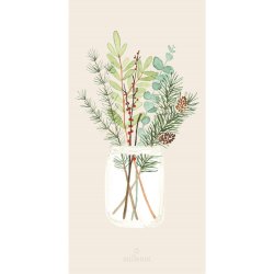 Juleservietter - aflange <br><br> 16 stk./pk <br><br> Julebuket i glaskrukke <br><br>