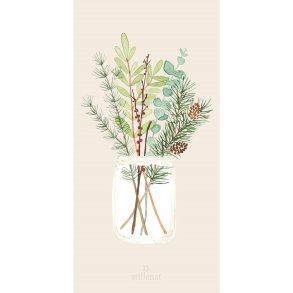 Juleservietter - aflange <br><br> 16 stk./pk <br><br> Julebuket i glaskrukke <br><br>